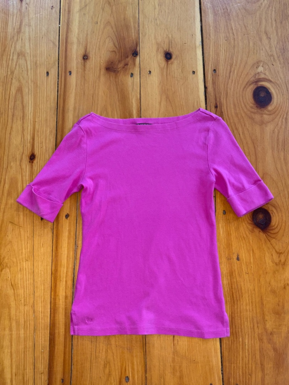 Lauren Ralph Lauren Pink Boat Neck Top Size Small